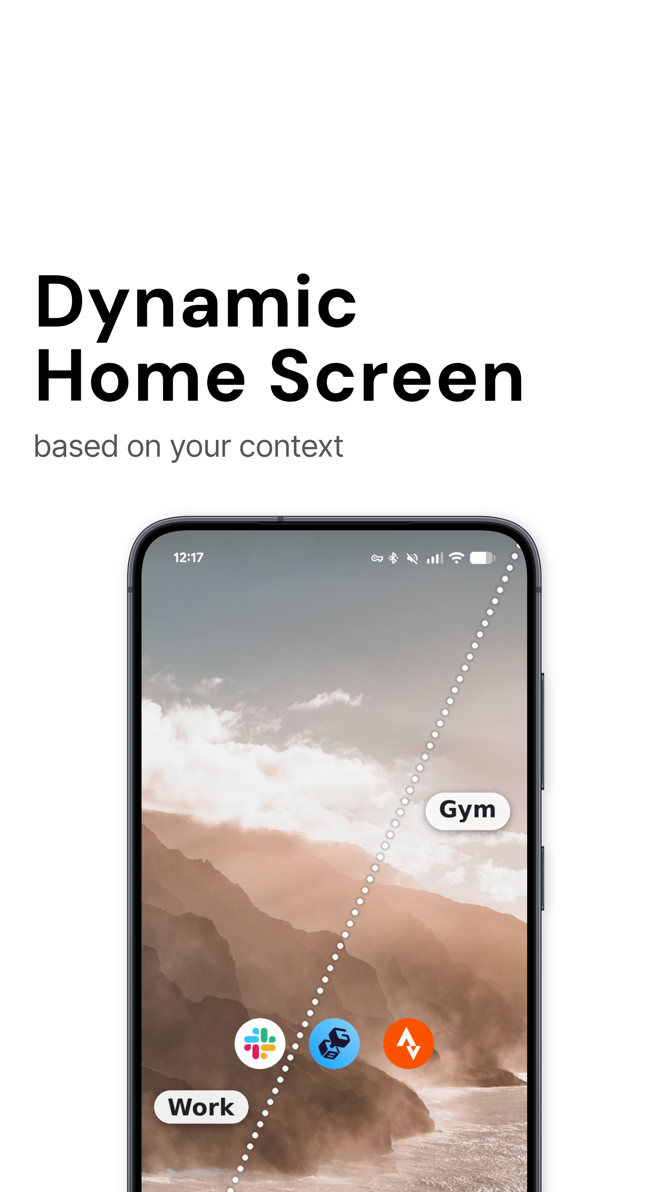 Smart Spaces home screen widget with app shortcuts